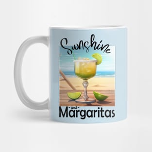 Summer Sunshine and Margaritas Beach Design Mug